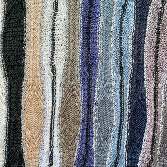 Vintage St.Croix Cotton Coogi Style Sweater 3D V-Neck Medium Grandpa Cosby Multi - Picture 6 of 7